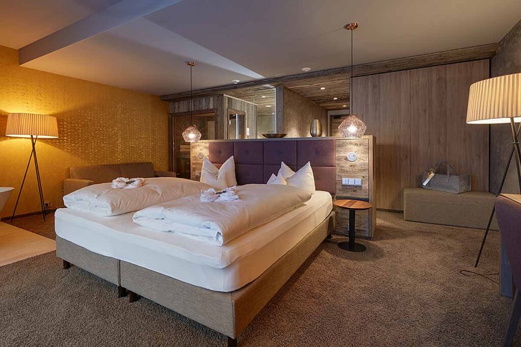 Wellness-Suite unseres Hotels mit eigener Sauna